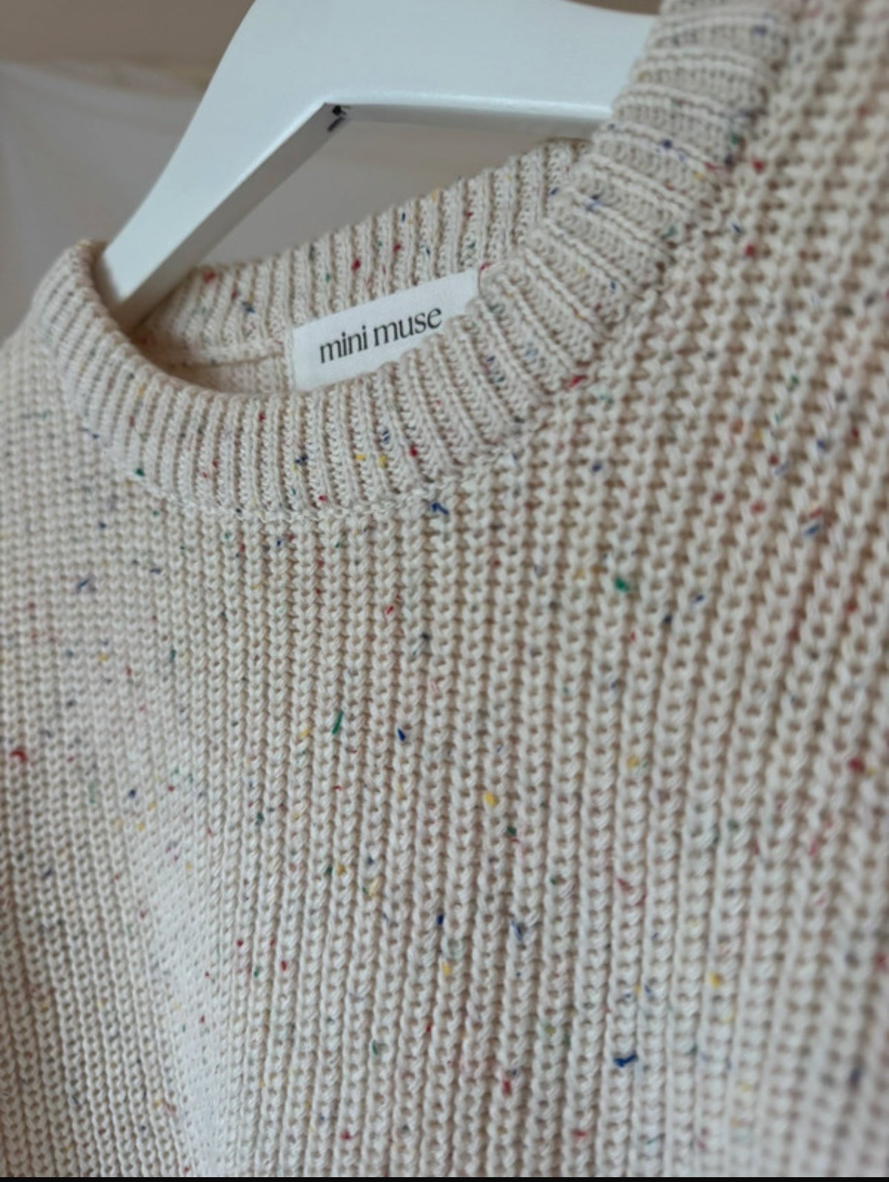 Mini Cosy Knit Jumper - Cream Speckled