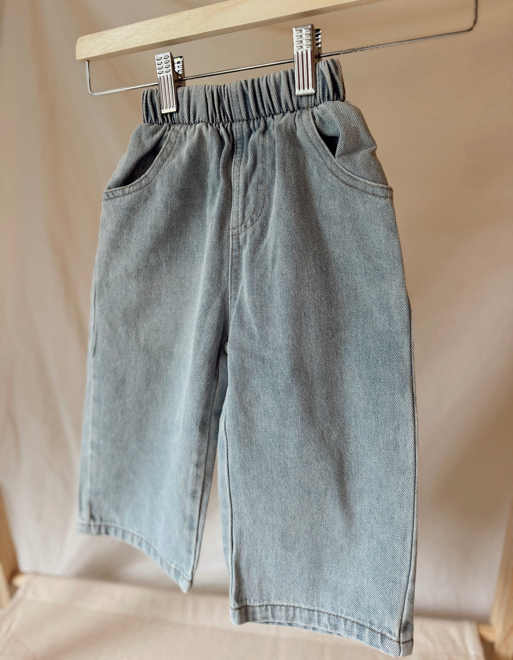 Mini Loose Fit Denim Trousers - Light Wash